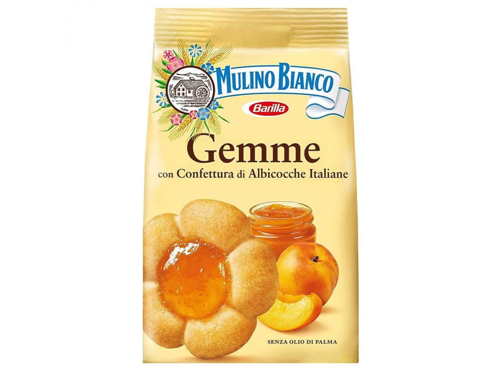 Mulino Bianco MULINO BIANCO Gemme - Krehké sušienky s marhuľovou náplňou 200g, 1